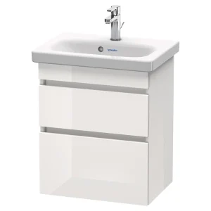 Duravit DuraStyle 550mm 2 Drawer Wall Mounted Vanity Unit   White High Gloss