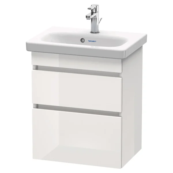 Duravit DuraStyle 550mm 2 Drawer Wall Mounted Vanity Unit   White High Gloss