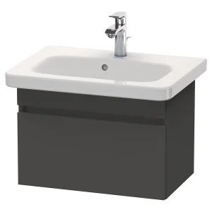 Duravit DuraStyle 635mm 1 Drawer Wall Mounted Vanity Unit   Graphite Matt