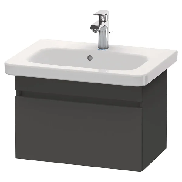 Duravit DuraStyle 635mm 1 Drawer Wall Mounted Vanity Unit   Graphite Matt