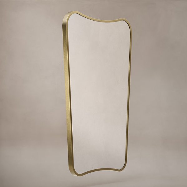 Venice Delphine 600 x 900mm Curved Mirror – Brushed Brass - Image 3