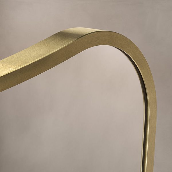 Venice Delphine 600 x 900mm Curved Mirror – Brushed Brass - Image 4