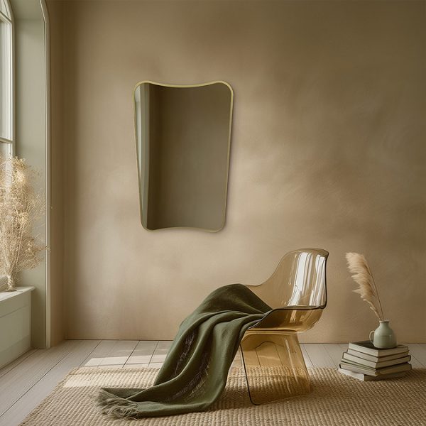 Venice Delphine 600 x 900mm Curved Mirror – Brushed Brass - Image 6