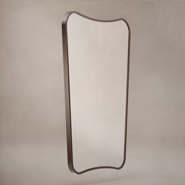 Venice Delphine 600 x 900mm Curved Mirror – Brushed Bronze - Image 3