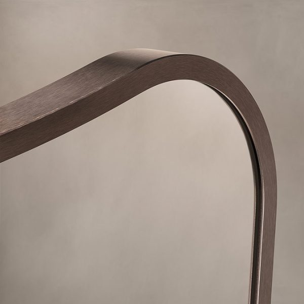 Venice Delphine 600 x 900mm Curved Mirror – Brushed Bronze - Image 4