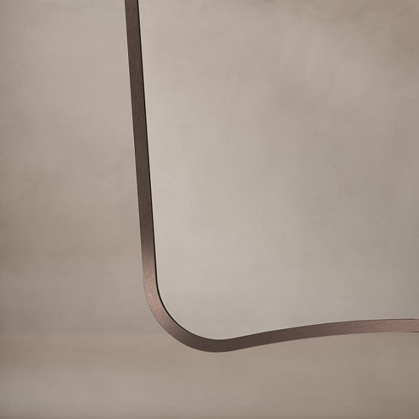 Venice Delphine 600 x 900mm Curved Mirror – Brushed Bronze - Image 5