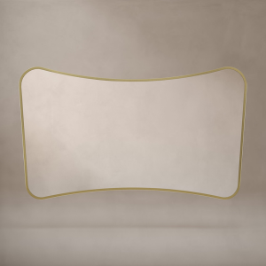 Venice Delphine 1200 x 700mm Curved Mirror – Brushed Brass