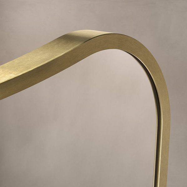 Venice Delphine 1200 x 700mm Curved Mirror – Brushed Brass - Image 4