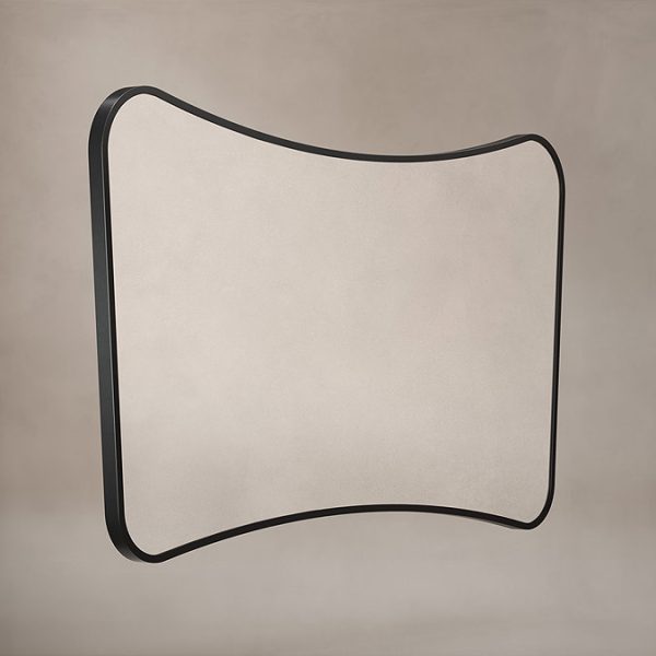 Venice Delphine 1200 x 700mm Curved Mirror – Black - Image 3