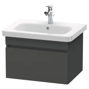 Duravit DuraStyle 650mm 1 Drawer Wall Mounted Vanity Unit   Graphite Matt 1 Tap Hole
