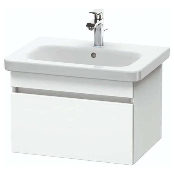 Duravit DuraStyle 650mm 1 Drawer Wall Mounted Vanity Unit   White Matt 1 Tap Hole