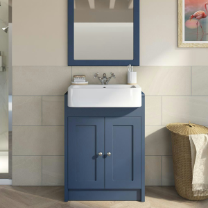 Orchard Dulwich Navy 600mm Floor standing Vanity Unit with Semi Recessed Basin