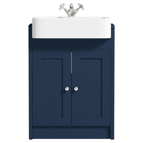 Orchard Dulwich Navy 600mm Floor standing Vanity Unit with Semi Recessed Basin - Image 5