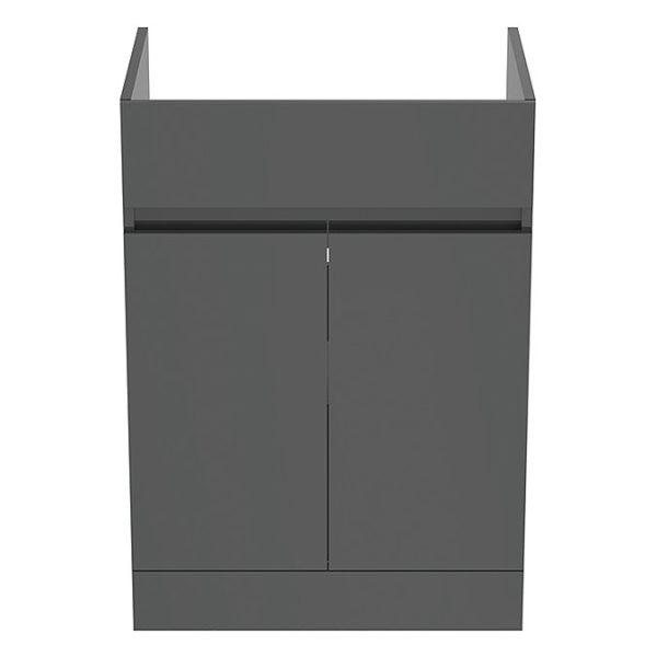 Ideal Standard Eurovit+ 60cm Floor Standing 2 Door Vanity Unit with Basin   Mid Grey - Image 7