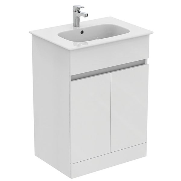Ideal Standard Eurovit+ 60cm Floor Standing 2 Door Vanity Unit with Basin   Gloss White - Image 7