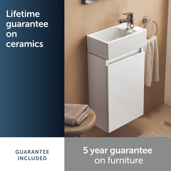 Ideal Standard Eurovit+ 35cm Guest Wall Hung Vanity Unit with i.life Basin   Gloss White - Image 6