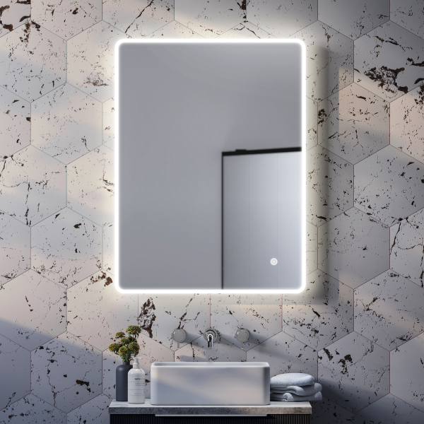 Cruze 600x800mm LED Illuminated Mirror with Touch Sensor, Dimmer and Anti Fog