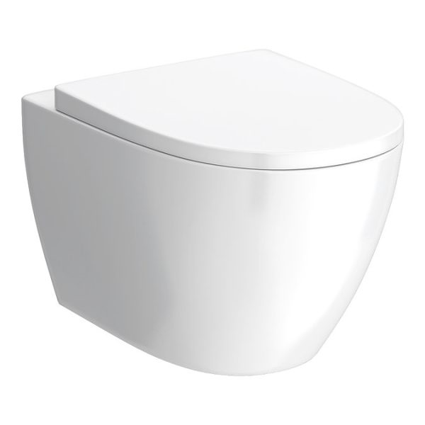 EcoDelux Gloss White WhirlFlush Wall Hung Pan & Soft Close Seat - Image 2