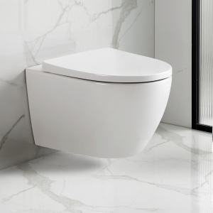EcoDelux Gloss White WhirlFlush Wall Hung Pan & Soft Close Seat