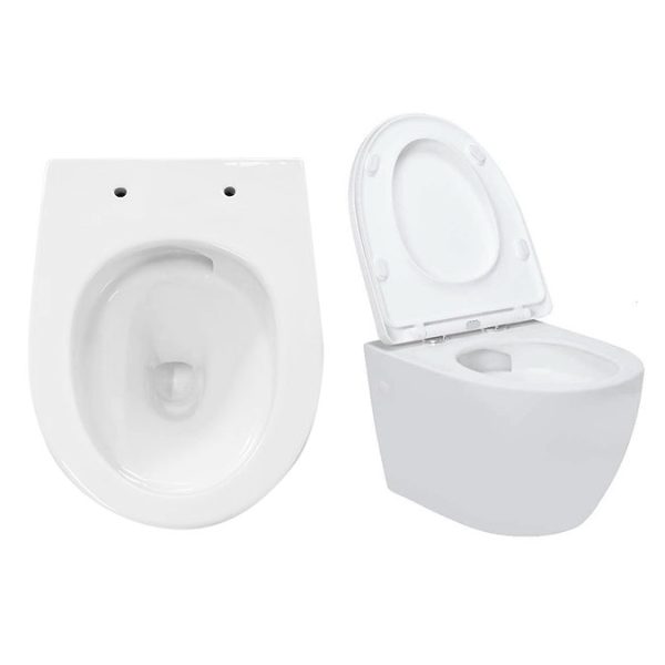 EcoDelux Matt White WhirlFlush Wall Hung Pan & Soft Close Seat - Image 4