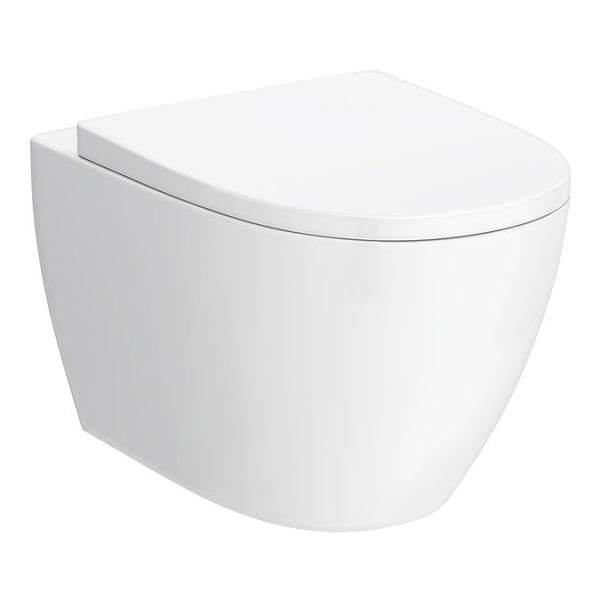 EcoDelux Matt White WhirlFlush Wall Hung Pan & Soft Close Seat - Image 2