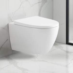EcoDelux Matt White WhirlFlush Wall Hung Pan & Soft Close Seat