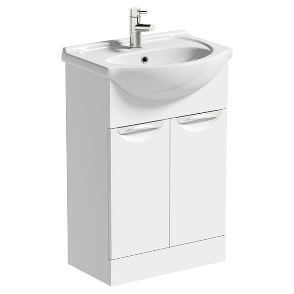 Orchard Elsdon White 550mm Floor Standing Vanity Unit with Ceramic Basin - Image 4