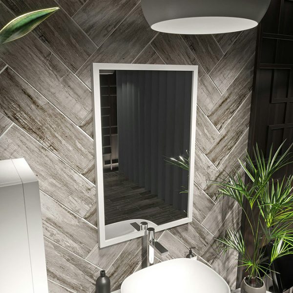 Mode Hale Gloss White 800 x 550mm Bathroom Mirror - Image 4