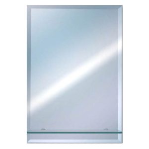 Euroshowers Rectangular Bevelled Mirror with Glass Shelf