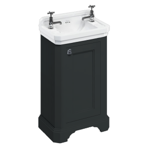 Burlington Freestanding Cloakroom Vanity Unit & Basin   Matt Black