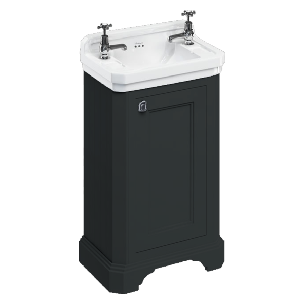 Burlington Freestanding Cloakroom Vanity Unit & Basin   Matt Black