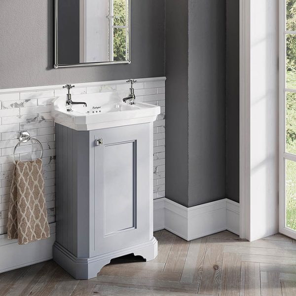 Burlington Freestanding Cloakroom Vanity Unit & Basin   Classic Grey - Image 2