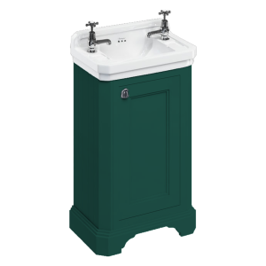 Burlington Freestanding Cloakroom Vanity Unit & Basin   Matt Green