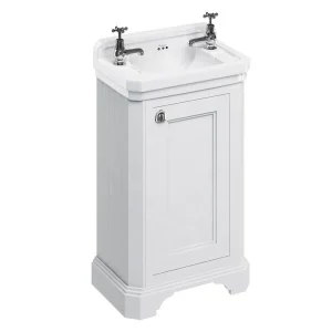 Burlington Freestanding Cloakroom Vanity Unit & Basin   Matt White
