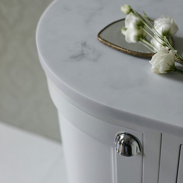 Burlington Floor Standing Corner Vanity Unit   Matt White   Right Hand 1000mm with Worktop - Image 4