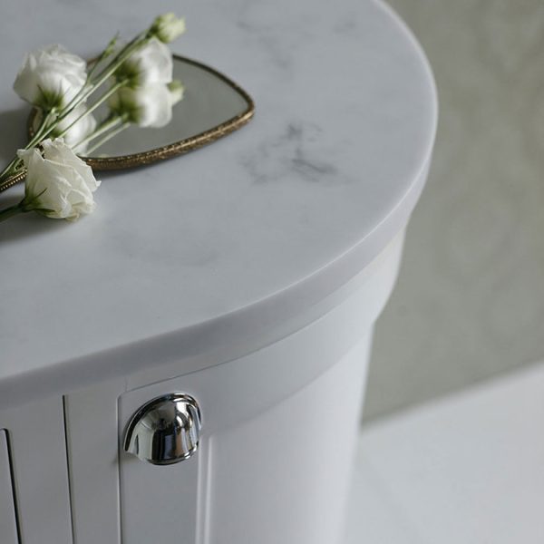 Burlington Freestanding Corner Vanity Unit   Matt White   Left Hand 1000mm with Worktop - Image 4