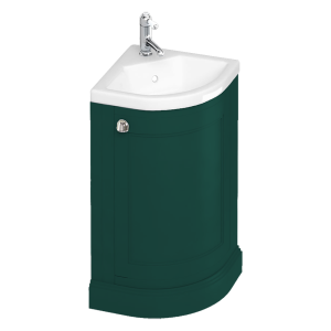 Burlington Floor Standing Corner Vanity Unit   Matt Green   430mm Wide