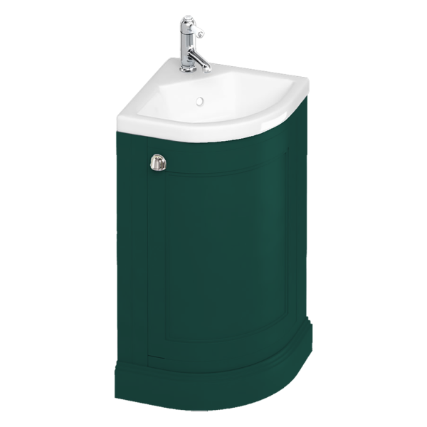 Burlington Floor Standing Corner Vanity Unit   Matt Green   430mm Wide