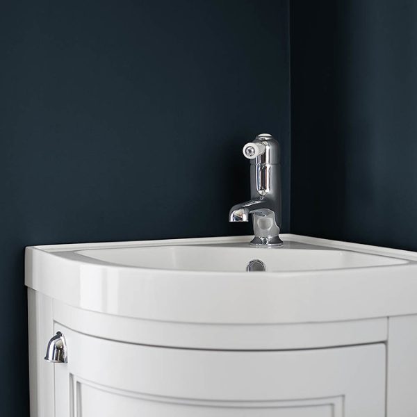 Burlington Floor Standing Corner Vanity Unit   Classic Grey   430mm Wide - Image 5
