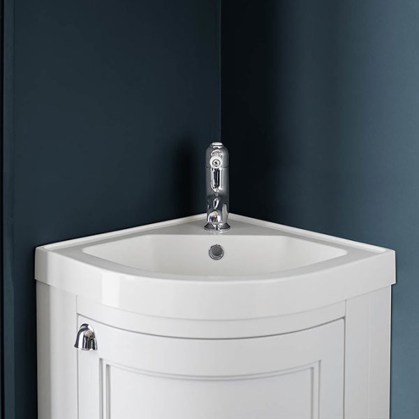 Burlington Floor Standing Corner Vanity Unit   Classic Grey   430mm Wide - Image 2