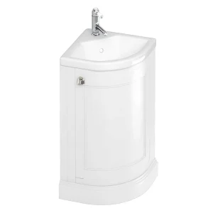 Burlington Freestanding Corner Vanity Unit   Matt White   430mm Wide