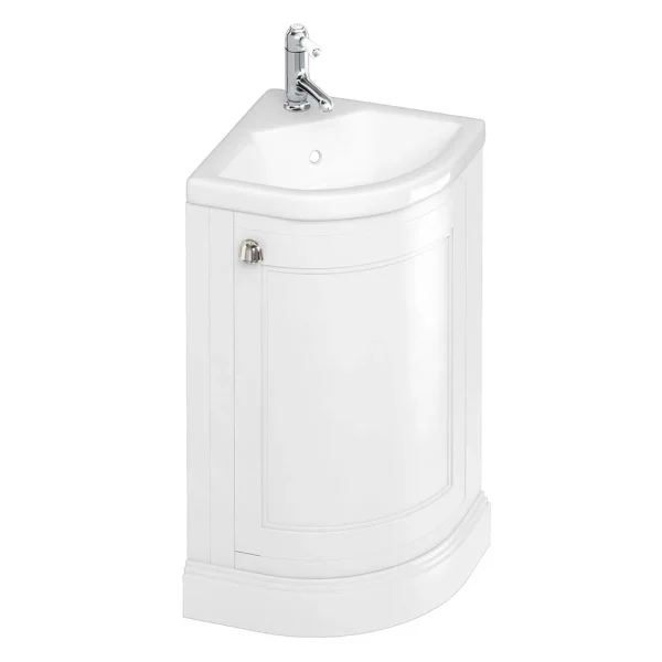 Burlington Freestanding Corner Vanity Unit   Matt White   430mm Wide