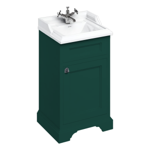 Burlington 50cm Freestanding Cloakroom Vanity Unit & Basin   Matt Green