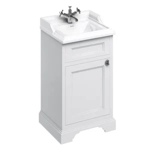 Burlington 50cm Freestanding Cloakroom Vanity Unit & Basin   Matt White