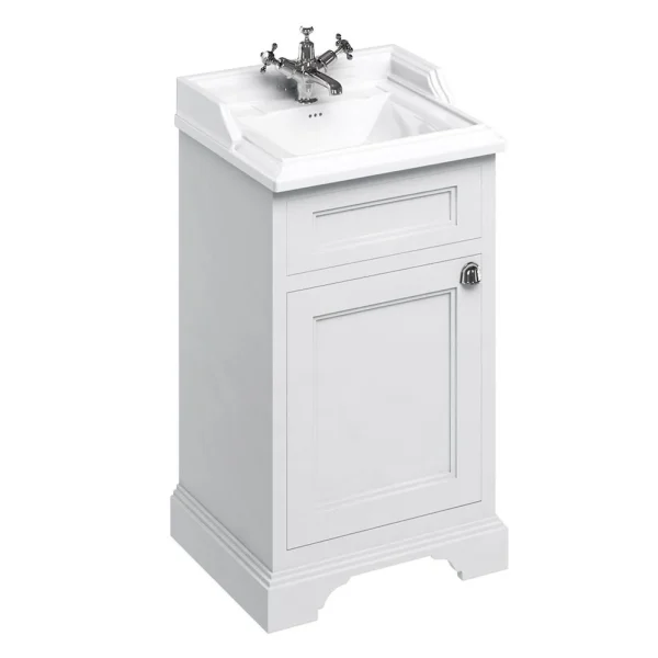 Burlington 50cm Freestanding Cloakroom Vanity Unit & Basin   Matt White