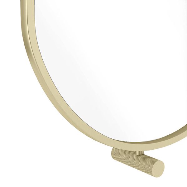 Foundry 910 x 500 Swivel Capsule Mirror Brushed Brass - Image 2