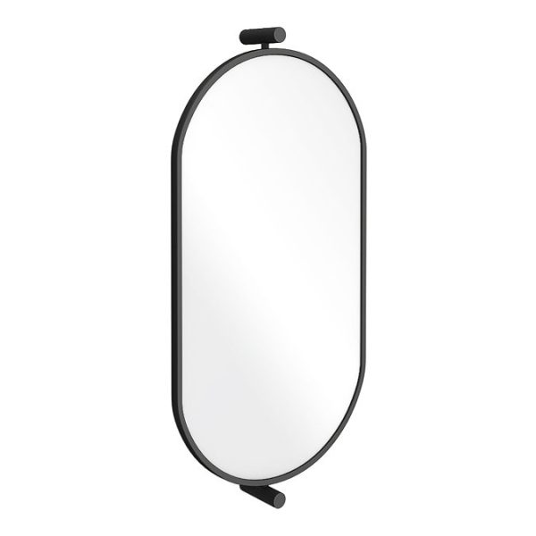 Foundry 910 x 500 Swivel Capsule Mirror Matt Black - Image 3