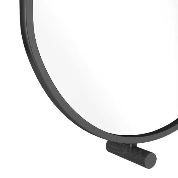 Foundry 910 x 500 Swivel Capsule Mirror Matt Black - Image 2
