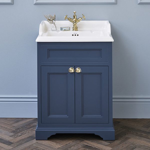 Burlington 65 2 Door Vanity Unit & Classic Basin   Blue - Image 3