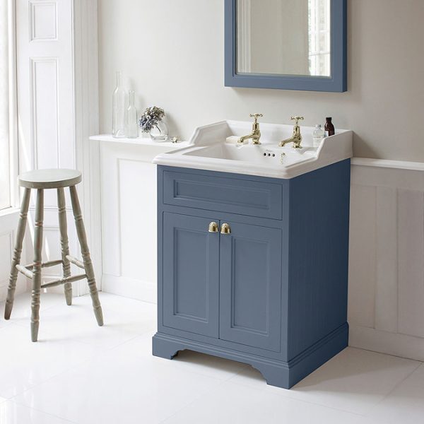 Burlington 65 2 Door Vanity Unit & Classic Basin   Blue - Image 2